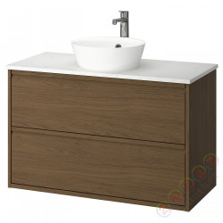 ⭐ANGSJON / KATTEVIK⭐Sзаf umyw сящики/umyw/bateria, коричневый подражание. дуб/белый имитация мрамора, 102x49x80 cm⭐ИКЕА-89521577