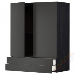 ⭐METOD / MAXIMERA⭐Sза c 2 Drz/2 ящики, черный/Nickebo матантрацит, 80x100 cm⭐ИКЕА-19498900