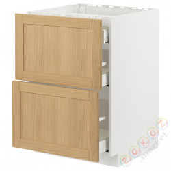 ⭐METOD / MAXIMERA⭐Ша ул/2fr/3шу, белый/Forsbacka дуб, 60x60 cm⭐ИКЕА-99509221