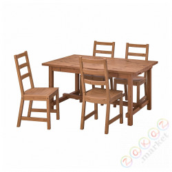 ⭐NORDVIKEN / NORDVIKEN⭐Таблица и 4 стулья, патина пятно/патина пятно, 152/223x95 cm⭐ИКЕА-39386647