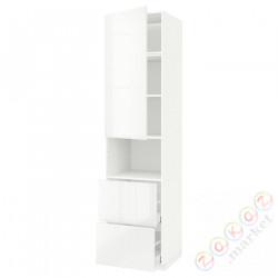 ⭐METOD / MAXIMERA⭐В шкафу для микрофона дверь/2 ящики, белый/Рингхульт белый, 60x60x240 cm⭐ИКЕА-89459127