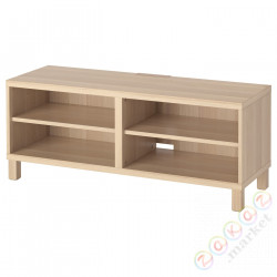 ⭐BESTA⭐Тумба под ТВ, подражаниеacja дуб bejcowанеgo na biało, 120x40x48 cm⭐ИКЕА-09061230