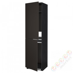 ⭐METOD⭐Шкаф, высокий лед/проживающий, черный/Кунгсбака антрацит, 60x60x220 cm⭐ИКЕА-19212295