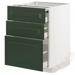 ⭐METOD / MAXIMERA⭐Кабинет ул. сwysuwanym blatem/3шу, белый/Bodbyn темно-зеленый, 60x60 cm⭐ИКЕА-19433391