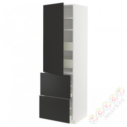 ⭐METOD / MAXIMERA⭐H пополам/4 шу/Drz/2 fr, белый/Nickebo матантрацит, 60x60x200 cm⭐ИКЕА-99499019