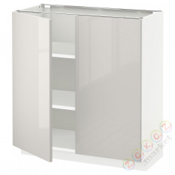 ⭐METOD⭐Кабинет stj/полки/2 дверь, белый/Ringhult светло-серый, 80x37 cm⭐ИКЕА-49457427