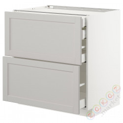 ⭐METOD / MAXIMERA⭐Sсstj 2fr/2n/śr/в шу, белый/Lerhyttan светло-серый, 80x60 cm⭐ИКЕА-09274335