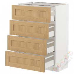 ⭐METOD / MAXIMERA⭐Sза st 4fr/4шу, белый/Forsbacka дуб, 60x37 cm⭐ИКЕА-79509203