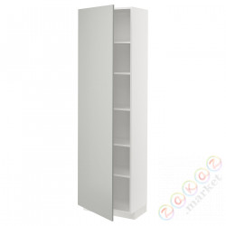 ⭐METOD⭐Высокий шкаф/полки, белый/Havstorp светло-серый, 60x37x200 cm⭐ИКЕА-69538965