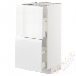 ⭐METOD / MAXIMERA⭐Шкаф/2 шу/, белый/Блеск Voxtorp/белый, 40x37 cm⭐ИКЕА-69255046