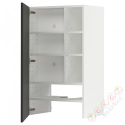 ⭐METOD⭐Шкаф okaнадa сполка/Drzс упражнениями, белый/Nickebo матантрацит, 60x100 cm⭐ИКЕА-69504220