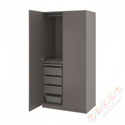 ⭐PAX / FORSAND⭐Комбинация шкафов, темно-серый/темно-серый, 100x60x201 cm⭐ИКЕА-59431168