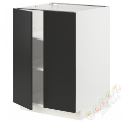 ⭐METOD⭐Кабинет stj/полки/2 дверь, белый/Nickebo матантрацит, 60x60 cm⭐ИКЕА-19498556