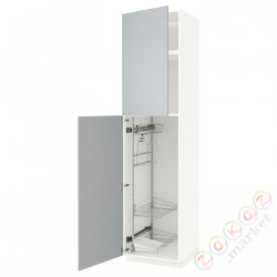 ⭐METOD⭐Высокий шкаф/домашний интерьер, белый/Veddinge Серый, 60x60x240 cm⭐ИКЕА-19461421