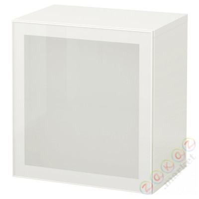 ⭐BESTA⭐Комбинация навесных шкафов, белый/Glassvik белое матовое стекло, 60x42x64 cm⭐ИКЕА-29441084
