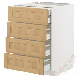 ⭐METOD / MAXIMERA⭐Sза stj 4fr/2n/3śr шу, белый/Forsbacka дуб, 60x60 cm⭐ИКЕА-69509128