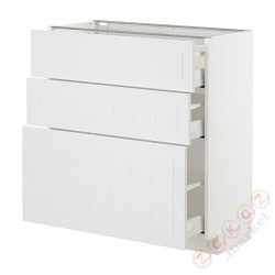 ⭐METOD / MAXIMERA⭐Напольный шкаф с 3 ящики, белый/Stensund белый, 80x37 cm⭐ИКЕА-19409517