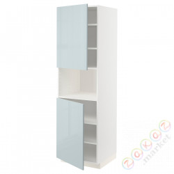 ⭐METOD⭐Ш x В ст микрофон 2Drz/половина, белый/Kallarp jasnoсерый-синий, 60x60x200 cm⭐ИКЕА-09479054