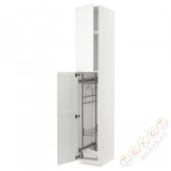 ⭐METOD⭐Высокий шкаф/домашний интерьер, белый Enköping/белый имитация дерева, 40x60x240 cm⭐ИКЕА-69473520