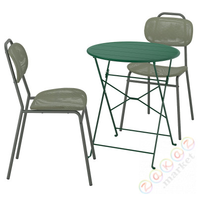 ⭐SUNDSO / ENSHOLM⭐Таблица +2 стулья, снаружи, зеленый/зеленый, 65 cm⭐ИКЕА-39544736