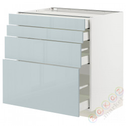 ⭐METOD / MAXIMERA⭐Sза st 4fr/4шу, белый/Kallarp jasnoсерый-синий, 80x60 cm⭐ИКЕА-69479225