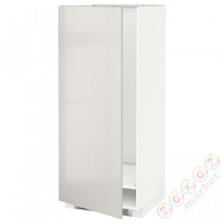 ⭐METOD⭐Шкаф, высокий лед/проживающий, белый/Ringhult светло-серый, 60x60x140 cm⭐ИКЕА-49142786