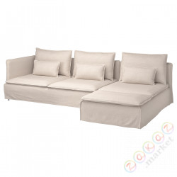 ⭐SODERHAMN⭐Диван 4-пассажир с шезлонгом, с открытым концом Gransel/естественный⭐ИКЕА-09442150