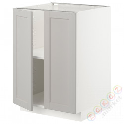 ⭐METOD⭐Кабинет stj/полки/2 дверь, белый/Lerhyttan светло-серый, 60x60 cm⭐ИКЕА-39462151