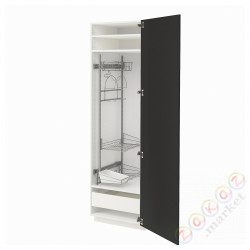 ⭐METOD / MAXIMERA⭐Высокий шкаф/домашний интерьер, белый/Nickebo матантрацит, 60x60x200 cm⭐ИКЕА-39497730