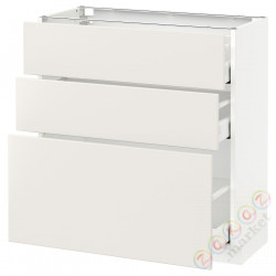 ⭐METOD / MAXIMERA⭐Напольный шкаф с 3 ящики, белый/Веддинге белый, 80x37 cm⭐ИКЕА-19052211