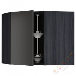 ⭐METOD⭐Шкаф навесной угловой с каруселью, черный/Nickebo матантрацит, 68x60 cm⭐ИКЕА-49498649