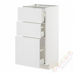 ⭐METOD / MAXIMERA⭐Напольный шкаф с 3 ящики, белый/Stensund белый, 40x37 cm⭐ИКЕА-59409515