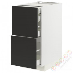 ⭐METOD / MAXIMERA⭐Sсstj 2fr/2n/śr/в шу, белый/Nickebo матантрацит, 40x60 cm⭐ИКЕА-09497920