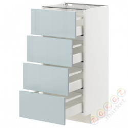 ⭐METOD / MAXIMERA⭐Sза st 4fr/4шу, белый/Kallarp jasnoсерый-синий, 40x37 cm⭐ИКЕА-99479002