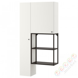 ⭐ENHET⭐Книжный шкаф, антрацит/белый, 90x32x180 cm⭐ИКЕА-49331503