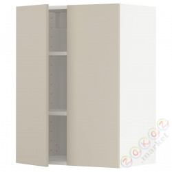 ⭐METOD⭐Навесной шкаф с полками/2 дверь, белый/Havstorp бежевый, 60x80 cm⭐ИКЕА-99462469