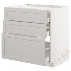 ⭐METOD / MAXIMERA⭐Старший полковник/3fr/3шу, белый/Lerhyttan светло-серый, 80x60 cm⭐ИКЕА-99274213