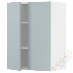 ⭐METOD⭐Навесной шкаф с полками/2 дверь, белый/Kallarp jasnoсерый-синий, 60x80 cm⭐ИКЕА-39479364