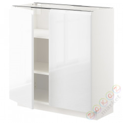 ⭐METOD⭐Кабинет stj/полки/2 дверь, белый/Блеск Voxtorp/белый, 80x37 cm⭐ИКЕА-59465342