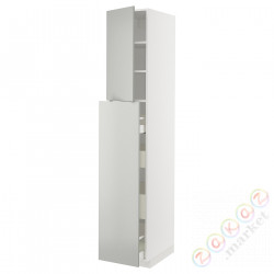 ⭐METOD / MAXIMERA⭐Sза wys сwys 4шу/1Drz/2половина, белый/Havstorp светло-серый, 40x60x220 cm⭐ИКЕА-09539213