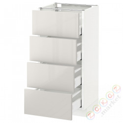 ⭐METOD / MAXIMERA⭐Бывший 4 пт/4шу, белый/Ringhult светло-серый, 40x37 cm⭐ИКЕА-89142416