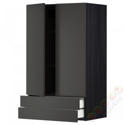 ⭐METOD / MAXIMERA⭐Sза c 2 Drz/2 ящики, черный/Nickebo матантрацит, 60x100 cm⭐ИКЕА-39497787