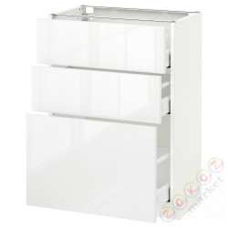 ⭐METOD / MAXIMERA⭐Напольный шкаф с 3 ящики, белый/Рингхульт белый, 60x37 cm⭐ИКЕА-29052164