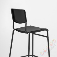 ⭐STIG⭐Барный стул со спинкой, черный/черный, 63 cm⭐ИКЕА-30498418