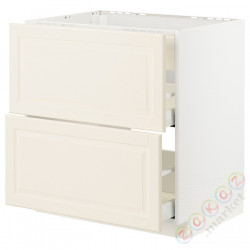 ⭐METOD / MAXIMERA⭐Постоянный шкаф/капюшон zint. с ящиками, белый/Bodbyn сливочный, 80x60 cm⭐ИКЕА-79335651