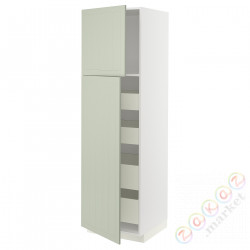 ⭐METOD / MAXIMERA⭐Шкаф, высота 2дверь/4лопата, белый/Stensund светло-зеленый, 60x60x200 cm⭐ИКЕА-19486619