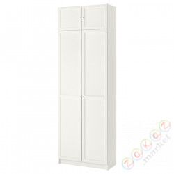 ⭐BILLY / OXBERG⭐Книжный шкаф na książki сnadstawką/дверь, белый, 80x42x237 cm⭐ИКЕА-49424837