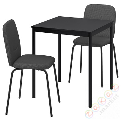⭐SANDSBERG / PABODA⭐Таблица и 2 стулья, черный/черный/Remmarn темно-серый, 67 cm⭐ИКЕА-59536368