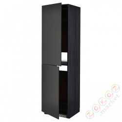 ⭐METOD⭐Шкаф, высокий лед/проживающий, черный/Nickebo матантрацит, 60x60x220 cm⭐ИКЕА-99498114