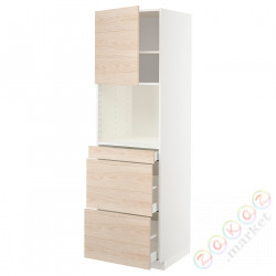 ⭐METOD / MAXIMERA⭐Обувь для микрокомбо дверь/3шу, белый/Askersund яркий узор ясеня, 60x60x200 cm⭐ИКЕА-19468597